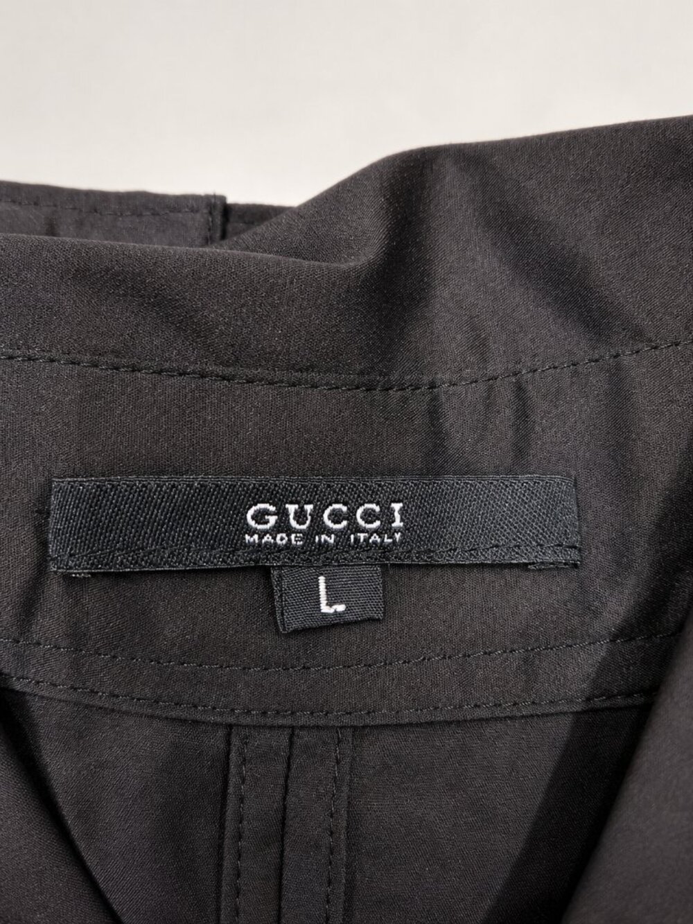 Gucci Black Button Front Lace-Up Back Blouse Shirt Size L - Picture 13 of 13